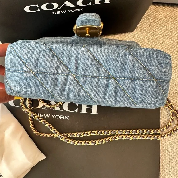 100% Authentic Coach Tabby Denim Shoulder bag 20 - Picture 4 of 8